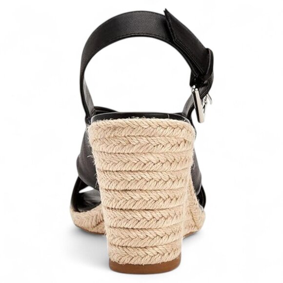Calvin Klein Women's Sandals BLACK - Black Brennah Leather Espadrille Wedge - Wo - Picture 3 of 3